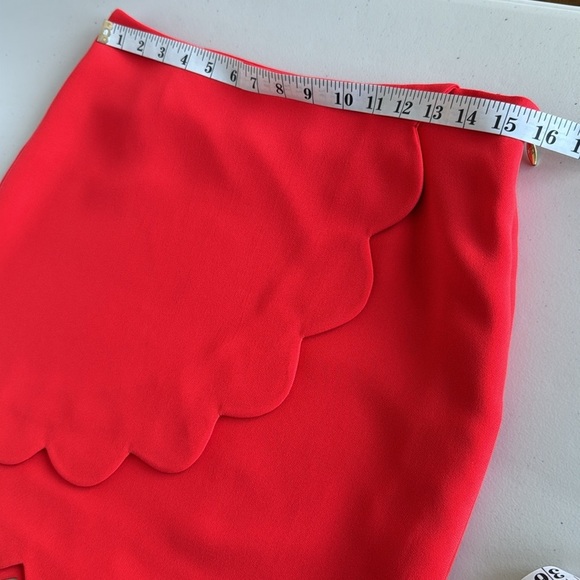 Draper James Coral Pink Scallop Hem Mini Skirt Cocktail - Picture 13 of 15